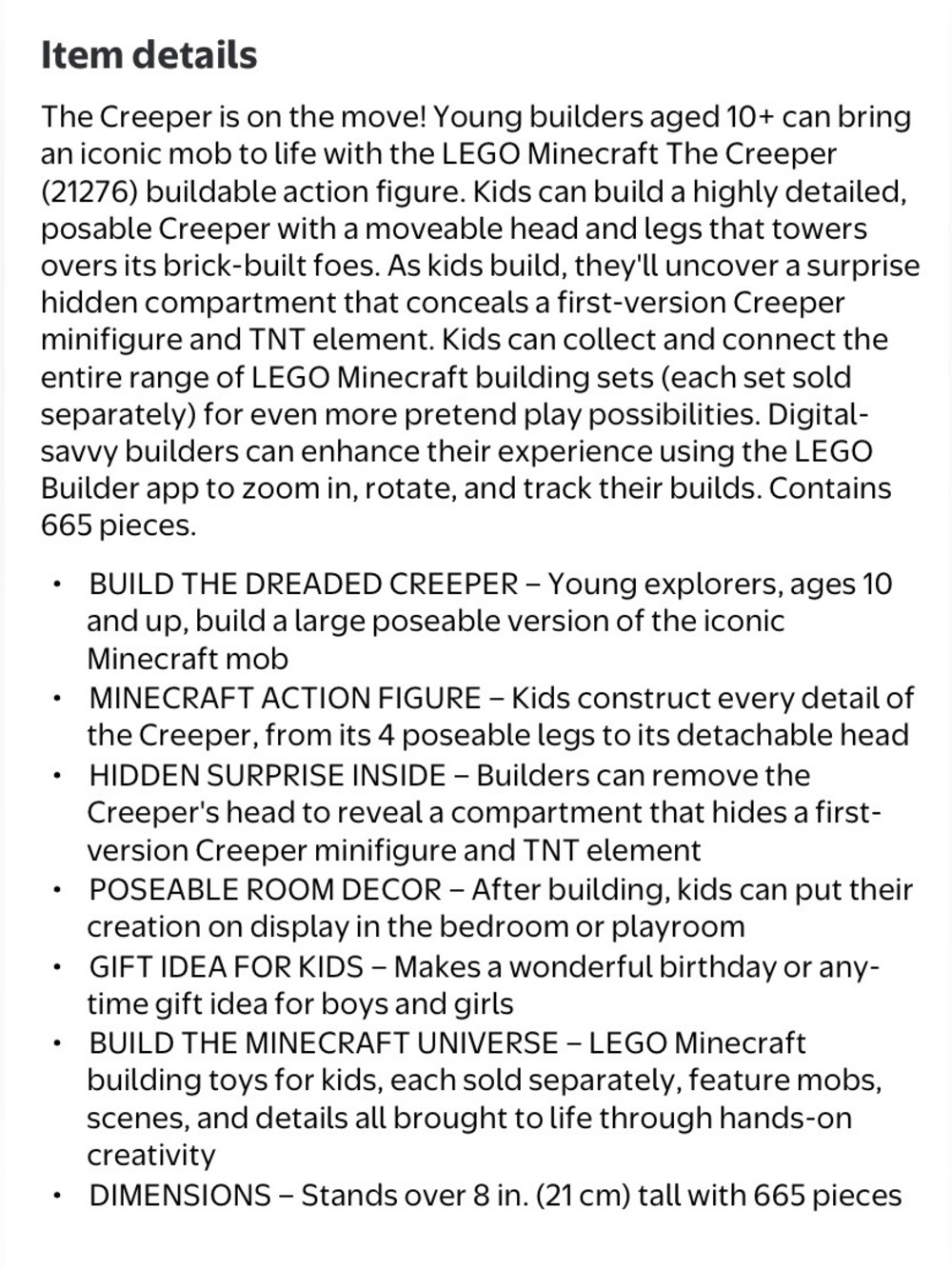 LEGO Minecraft Large Posable Creeper Figure New In Box - Picture 9 of 10